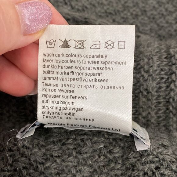 Marble Gray Mohair Blend Longline Button Closure Vest - Picture 9 of 11